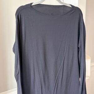 Lululemon Drapey Boat Neck Studio Top Black Long Sleeve Size M